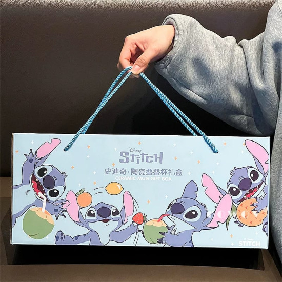 Stitch Porcelain Mug Set 4 Pcs